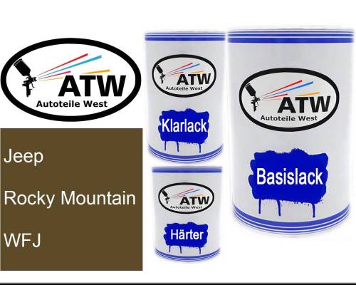 Jeep, Rocky Mountain, WFJ: 500ml Lackdose + 500ml Klarlack + 250ml Härter - Set, von ATW Autoteile West.